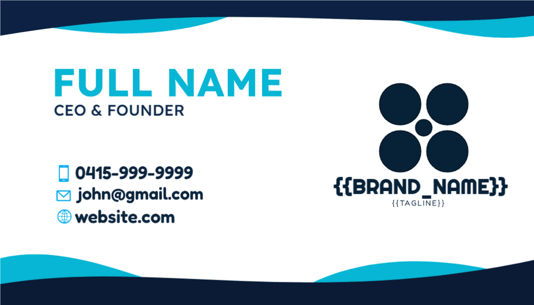 Dark themed business card sample